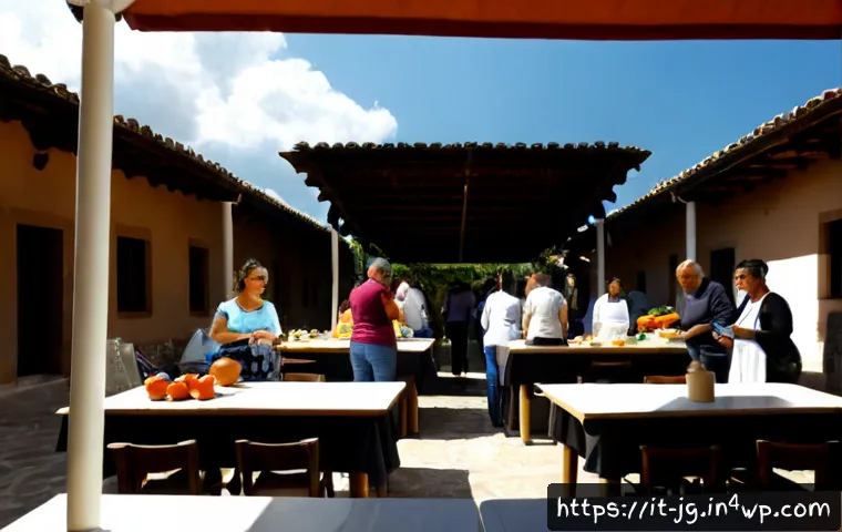 Home 13 호혜적 교환 시스템의 클라우드 기반 운영 - Photorealistic Italian community cooperative in a sunlit neighborhood hall, diverse adults exchangin...
